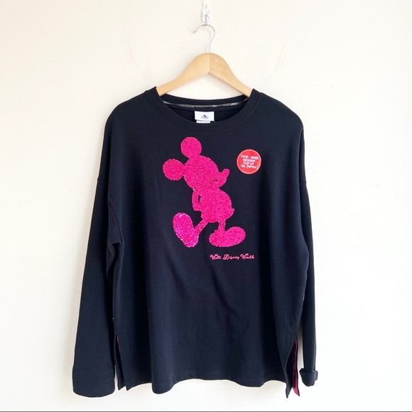 Disney Tops - Disney Parks Sequin Mickey Pullover Sweatershirt NEW
